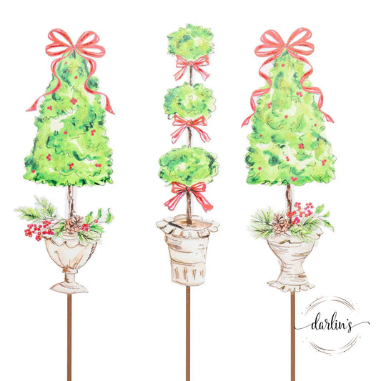 Becks Traditional Pincone Trees Set of 3