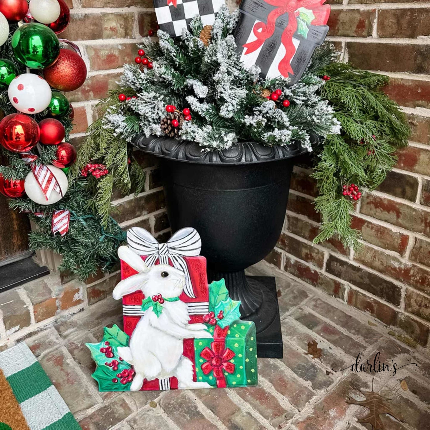 Elegant Snowy Rabbit With Gifts
