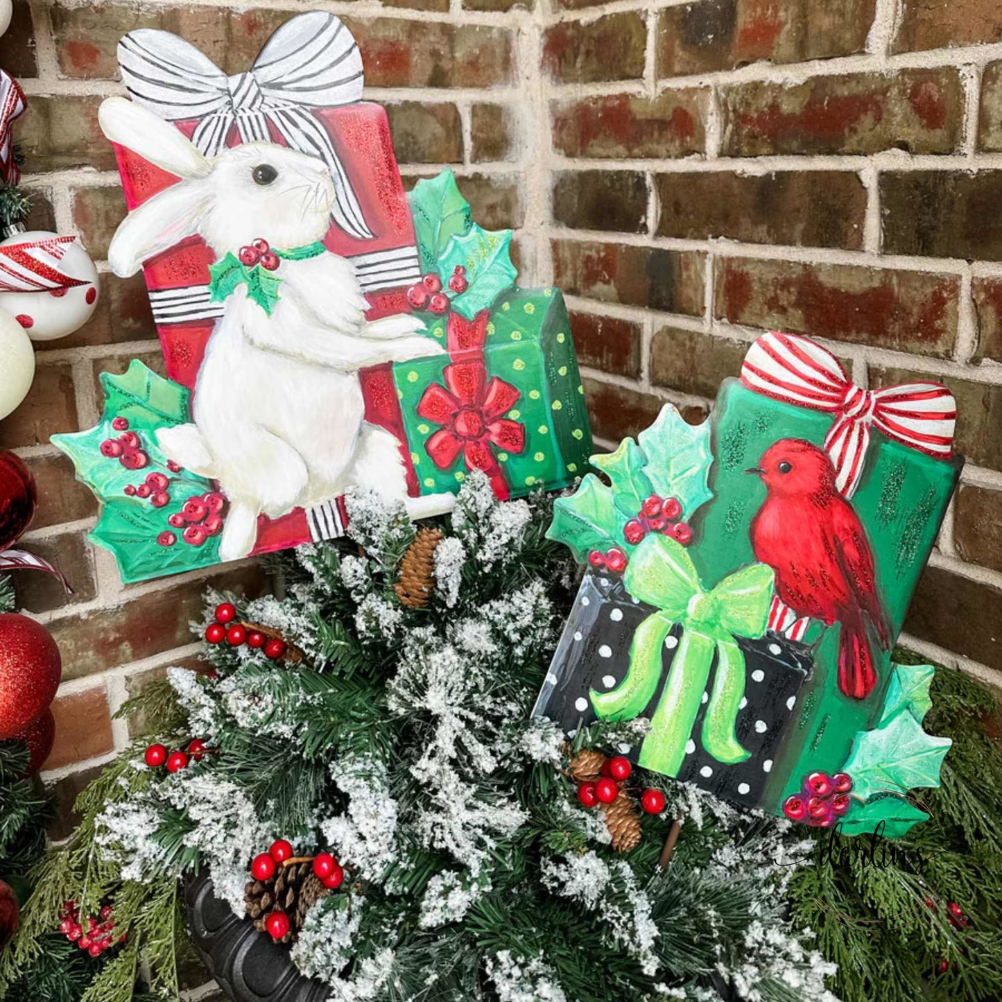 Elegant Snowy Rabbit With Gifts