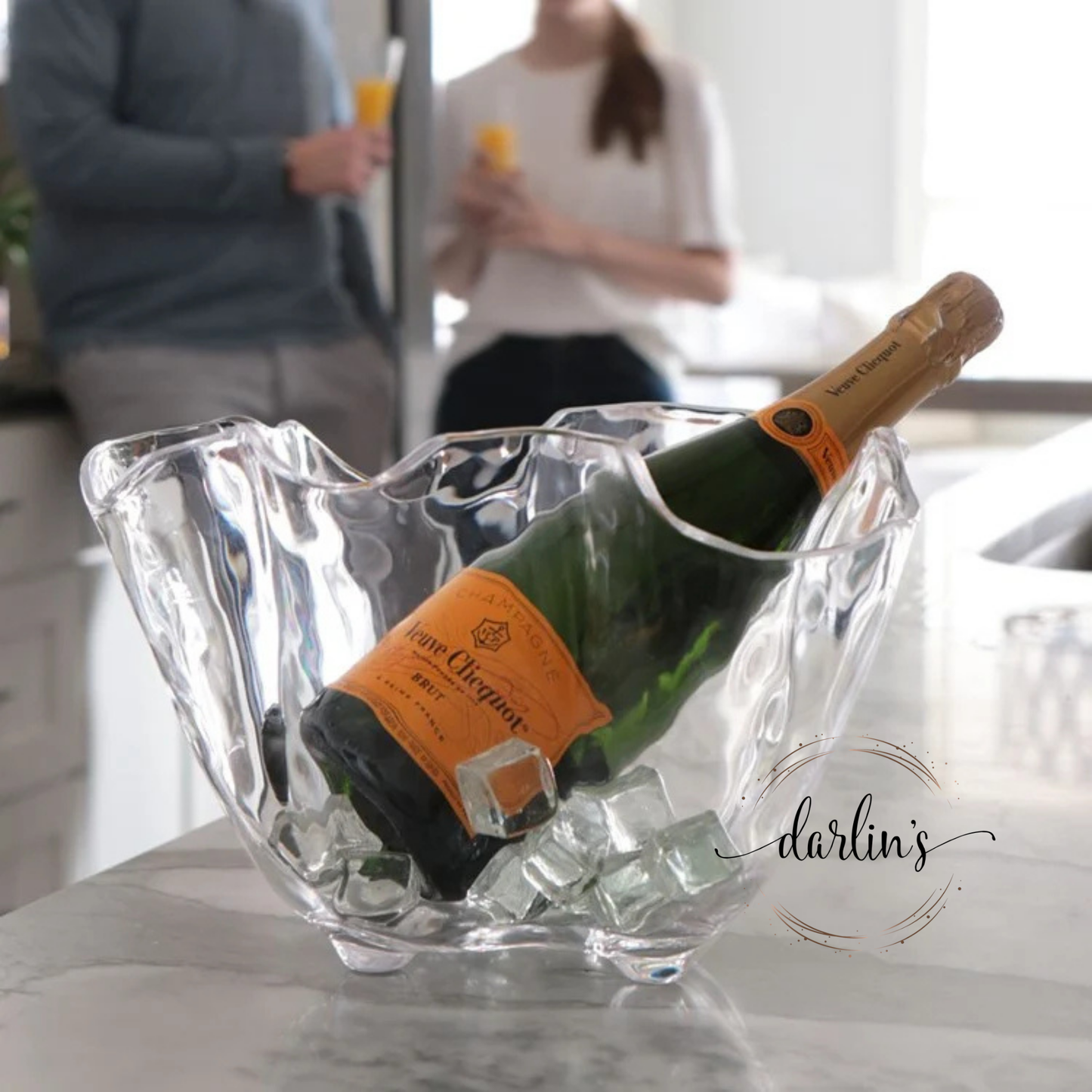 Ice Bucket Clear - Acrylic - Monogram Initial