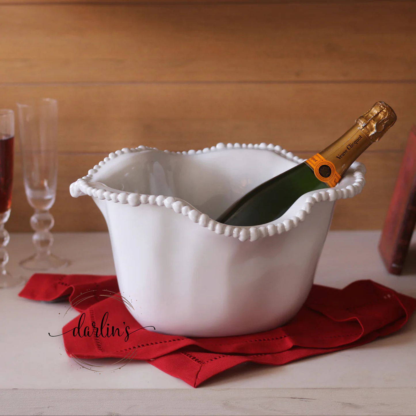 Ice Bucket White - Alegria - Monogram Initial