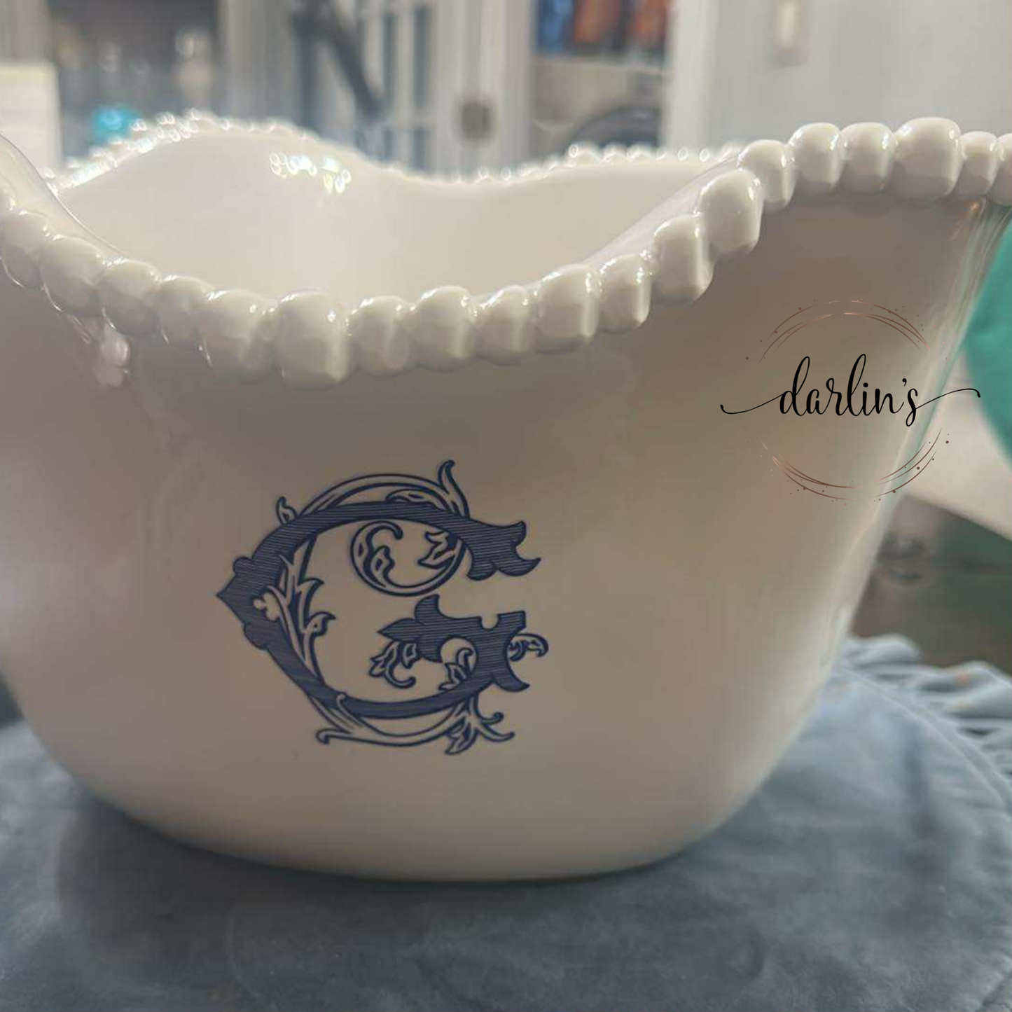 Ice Bucket White - Alegria - Monogram Initial