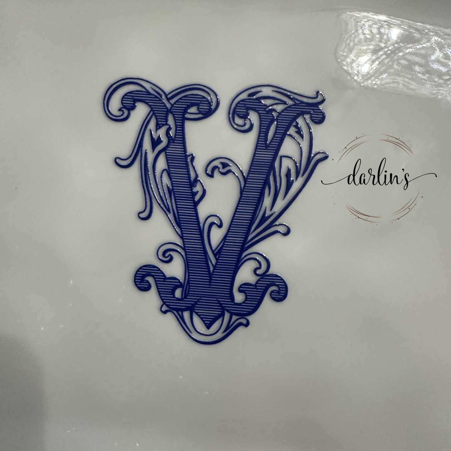 Long Rectangular Tray - Havana - Monogram Initial