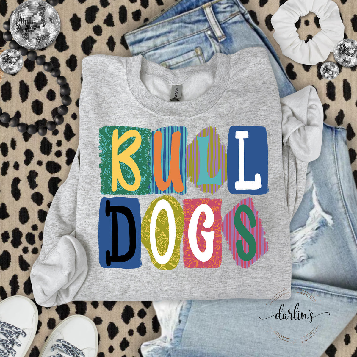 Background Words Bulldogs Shirt