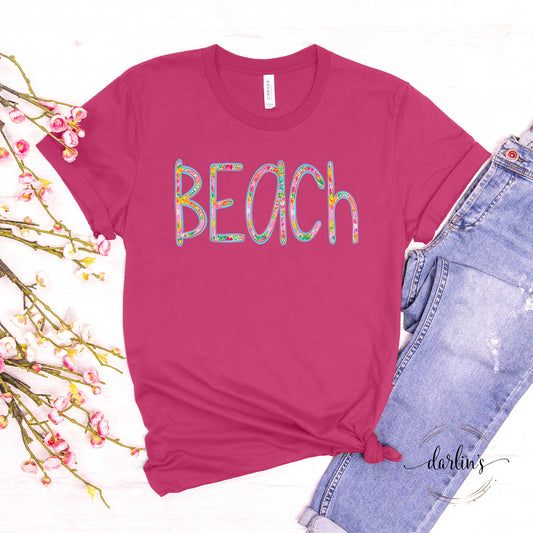 Beach Floral Lettering