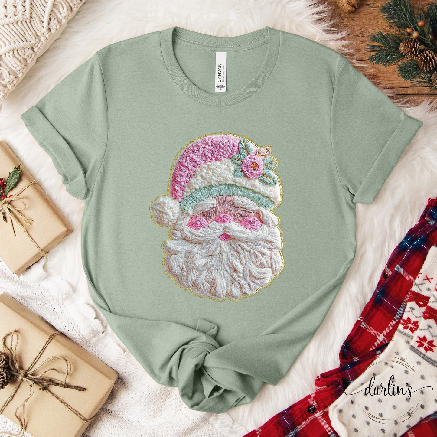French Knot Santa Shirt