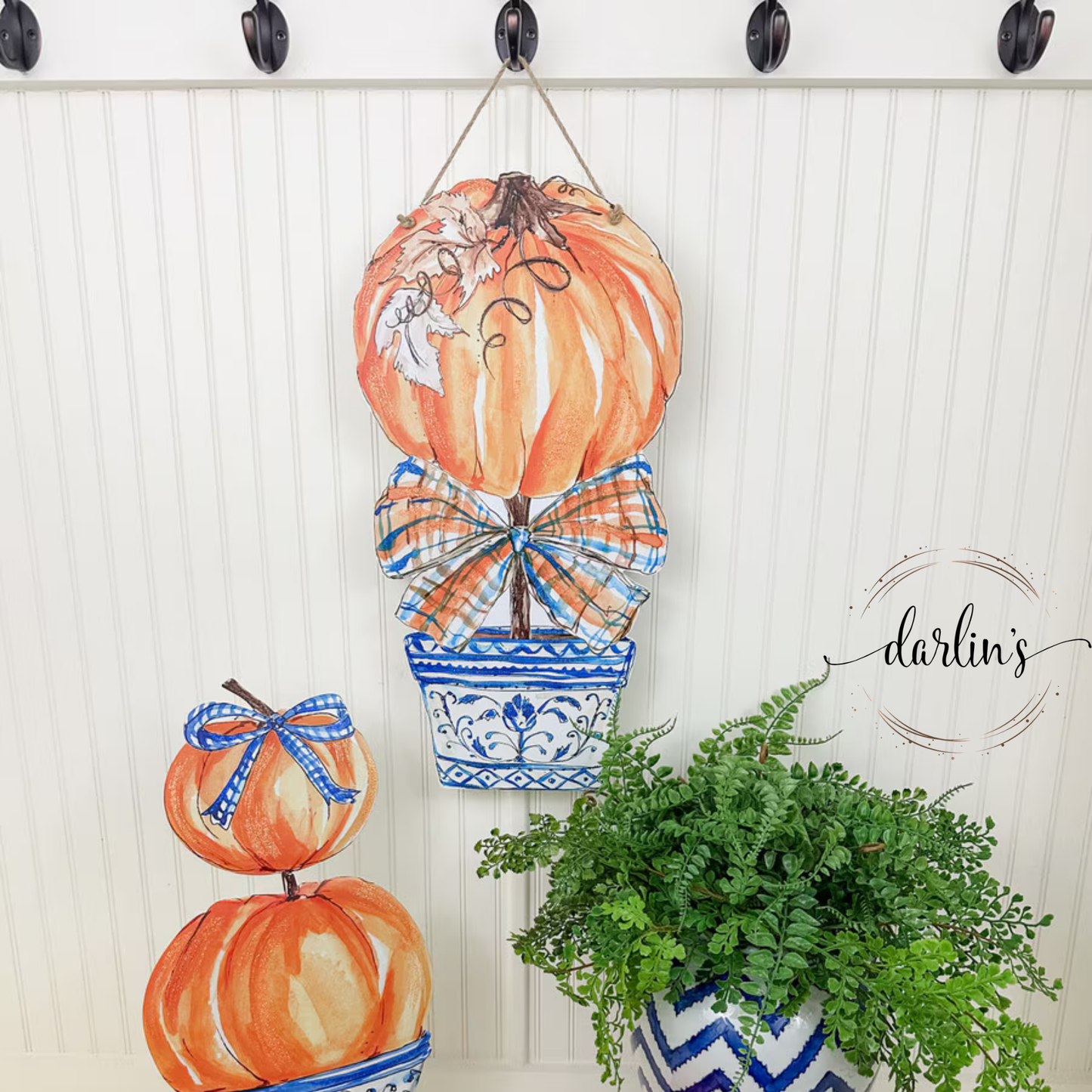Becks Blue Pumpkin Door Hanger