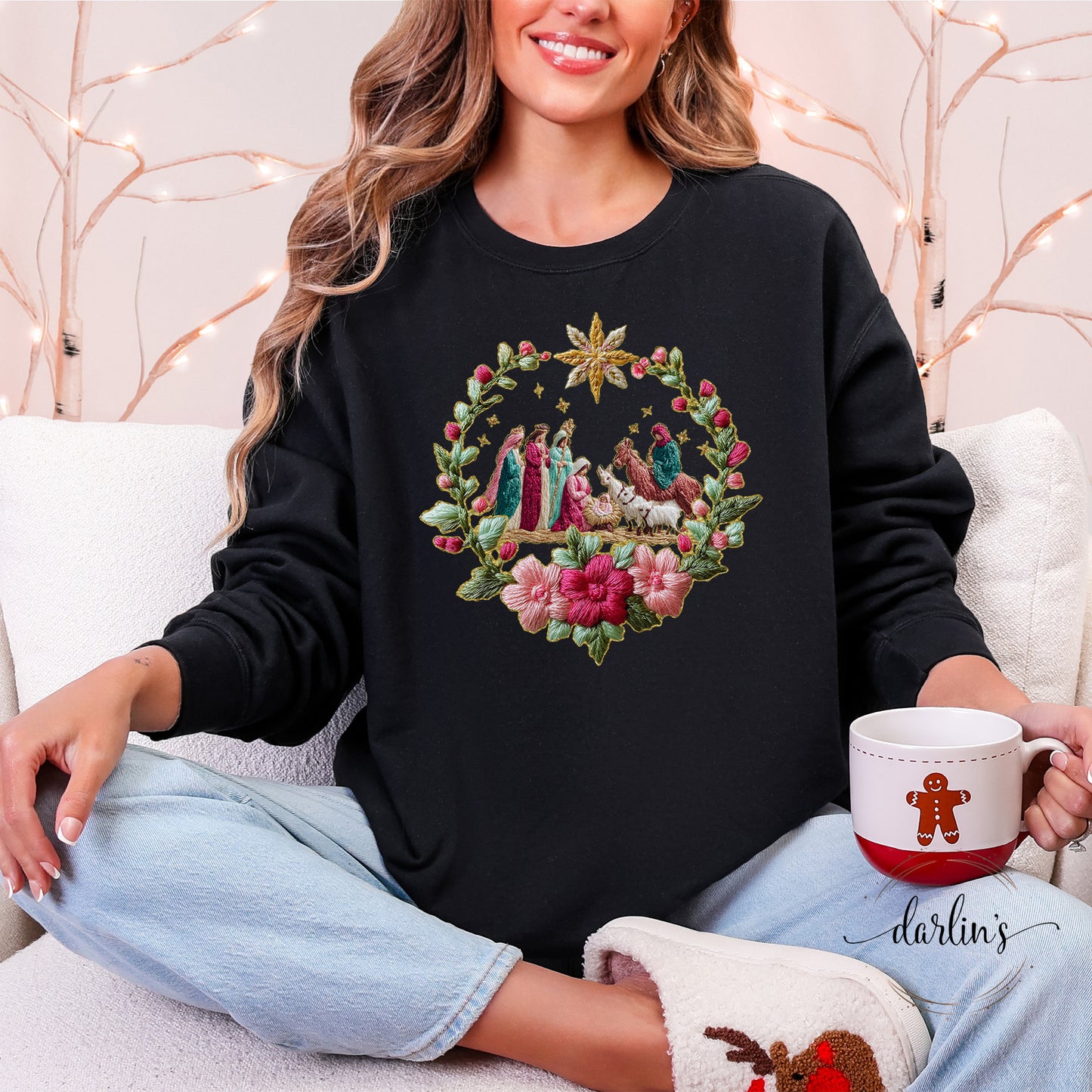 French Knot Nativity Shirt