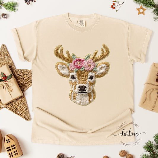 French Knot Deer Shirt