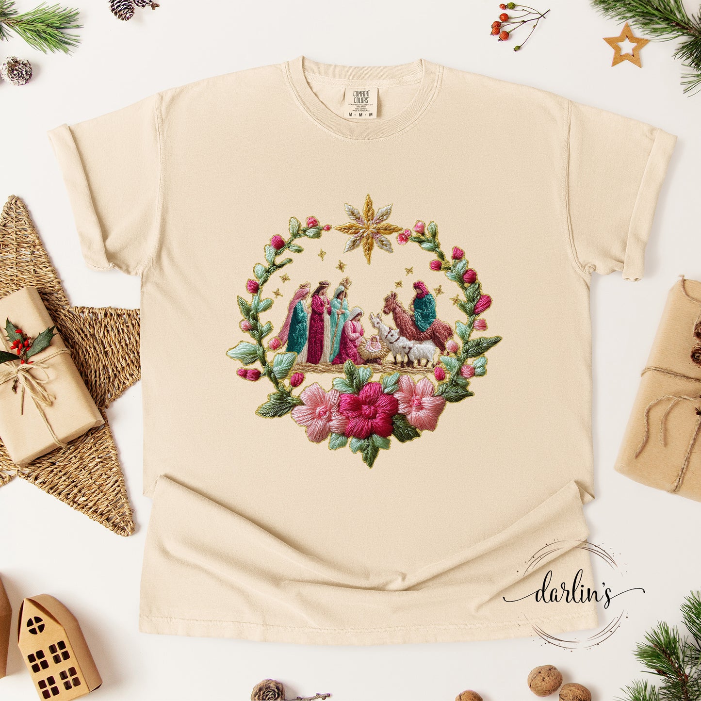 French Knot Nativity Shirt