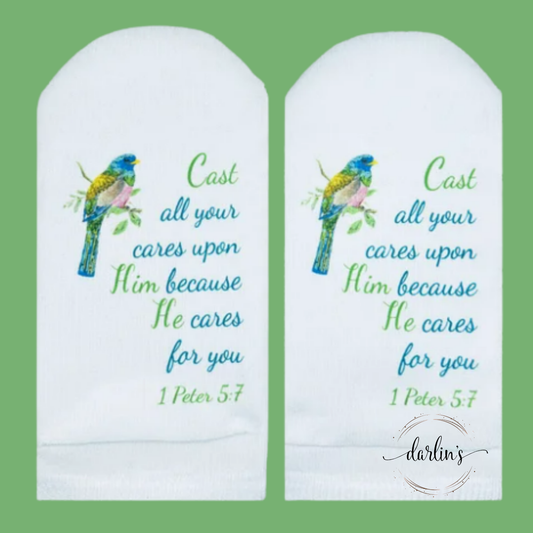 Cast All Your Cares Upon Him - Socks