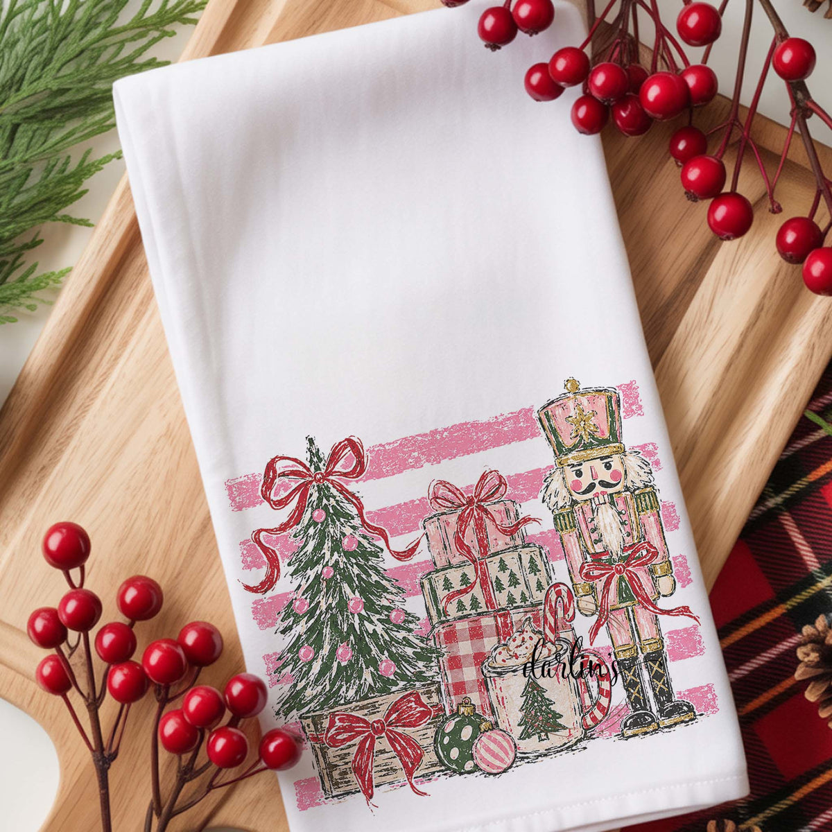 Christmas Tree Gifts Nutcracker Kitchen Towel