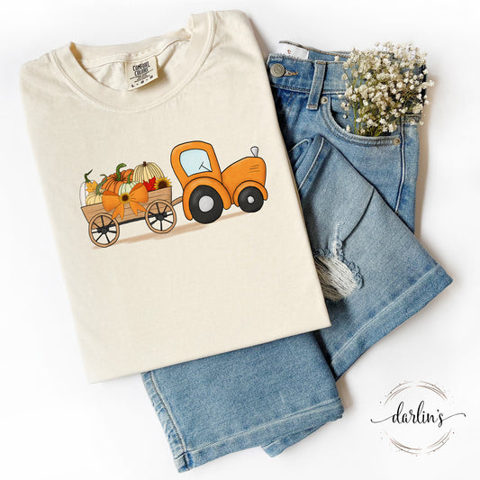Fall Tractor With Bow Shirt