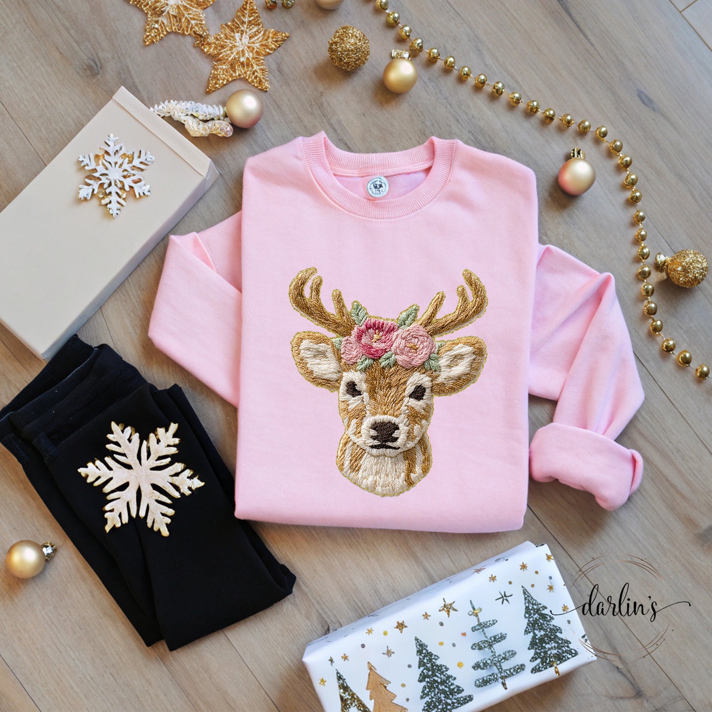 French Knot Deer Shirt
