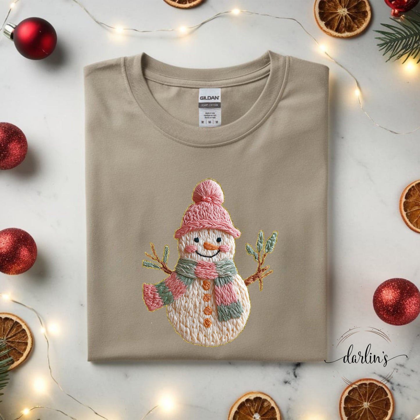 French Knot Snowman Shirt