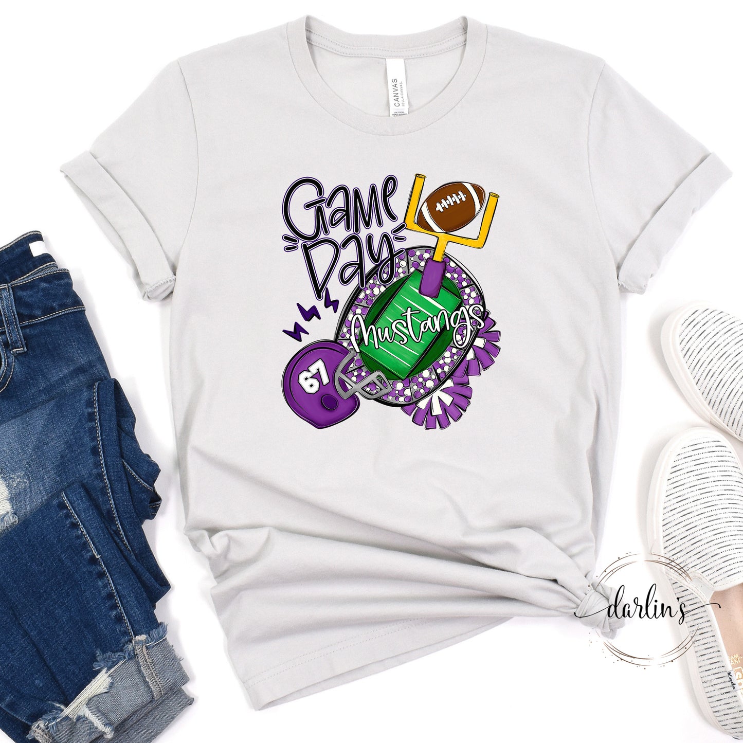 Game Day - Mustangs - Purple - Customizable