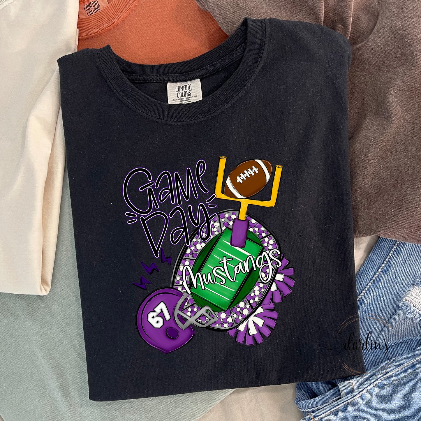 Game Day - Mustangs - Purple - Customizable