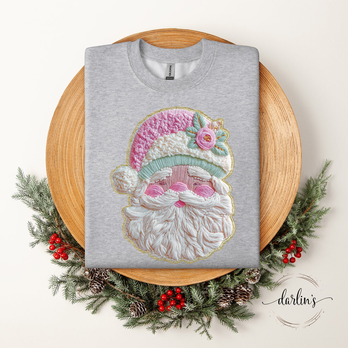 French Knot Santa Shirt