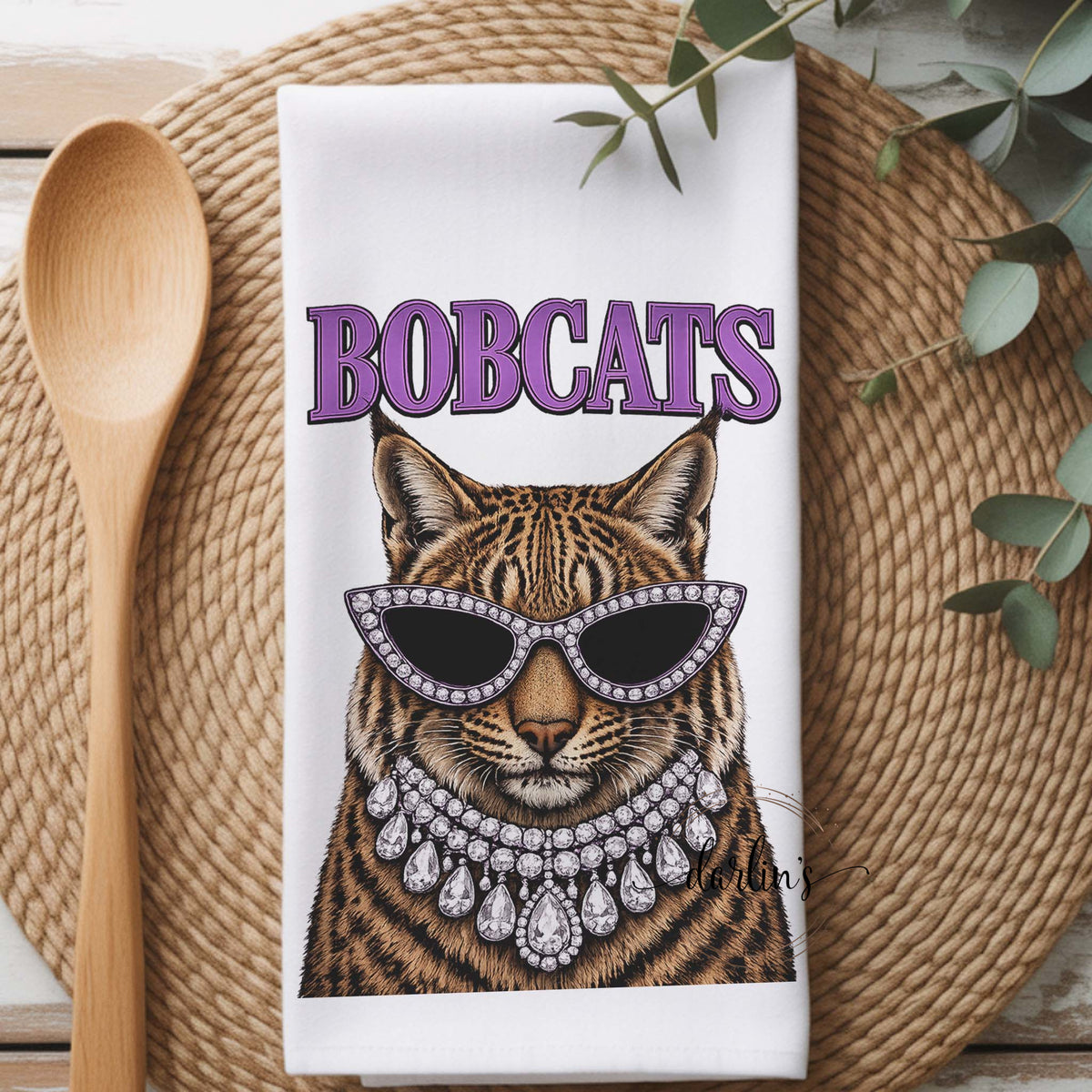 Glam Bobcats Kitchen Towel