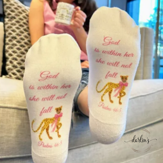God Is Within Her She Will Not Fall - Socks