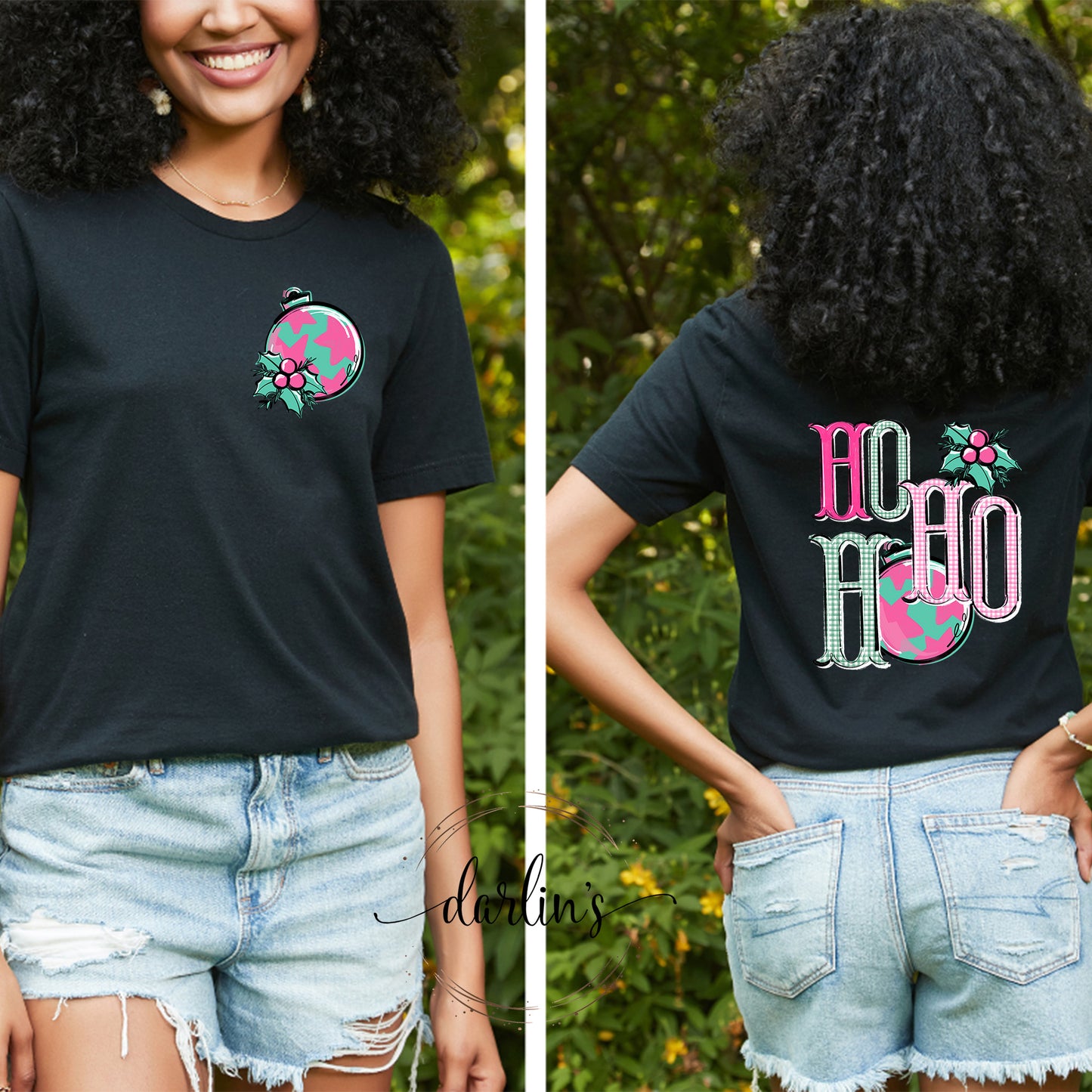 Ho Ho Ho Debutante Shirt - Front Pocket And Back Designs