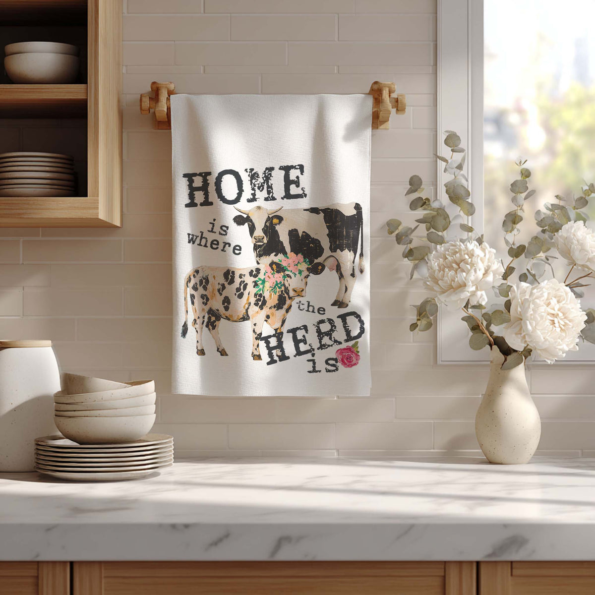 Home Is Where The Herd Is - Tea Towel