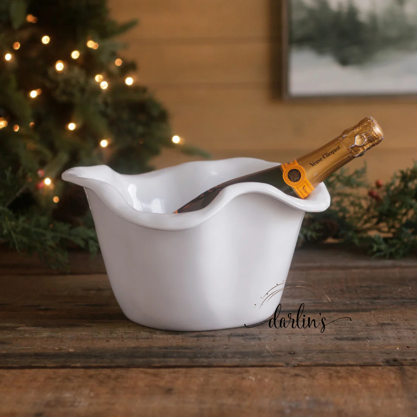 Ice Bucket White - Havana - Monogram Initial