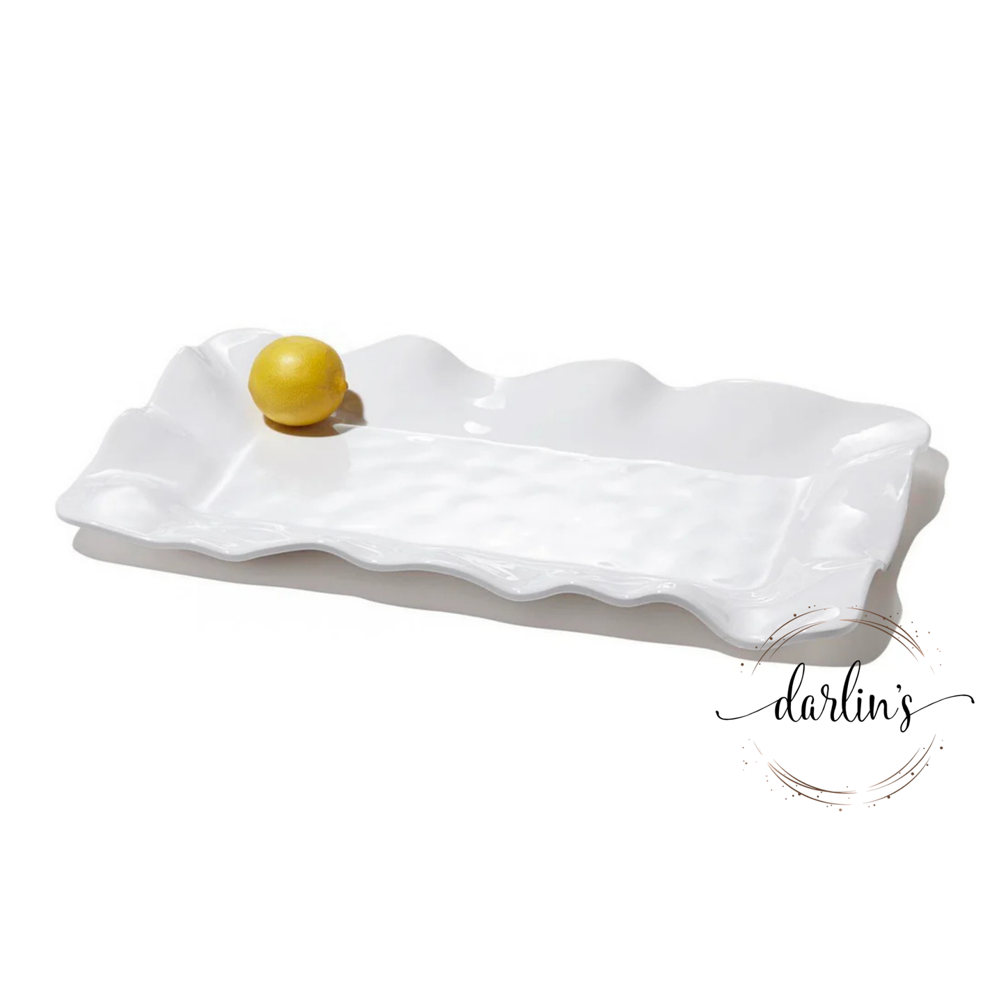Long Rectangular Tray - Havana - Monogram Initial