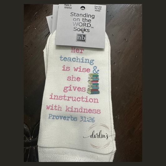 Her Teaching Is Wise - Socks
