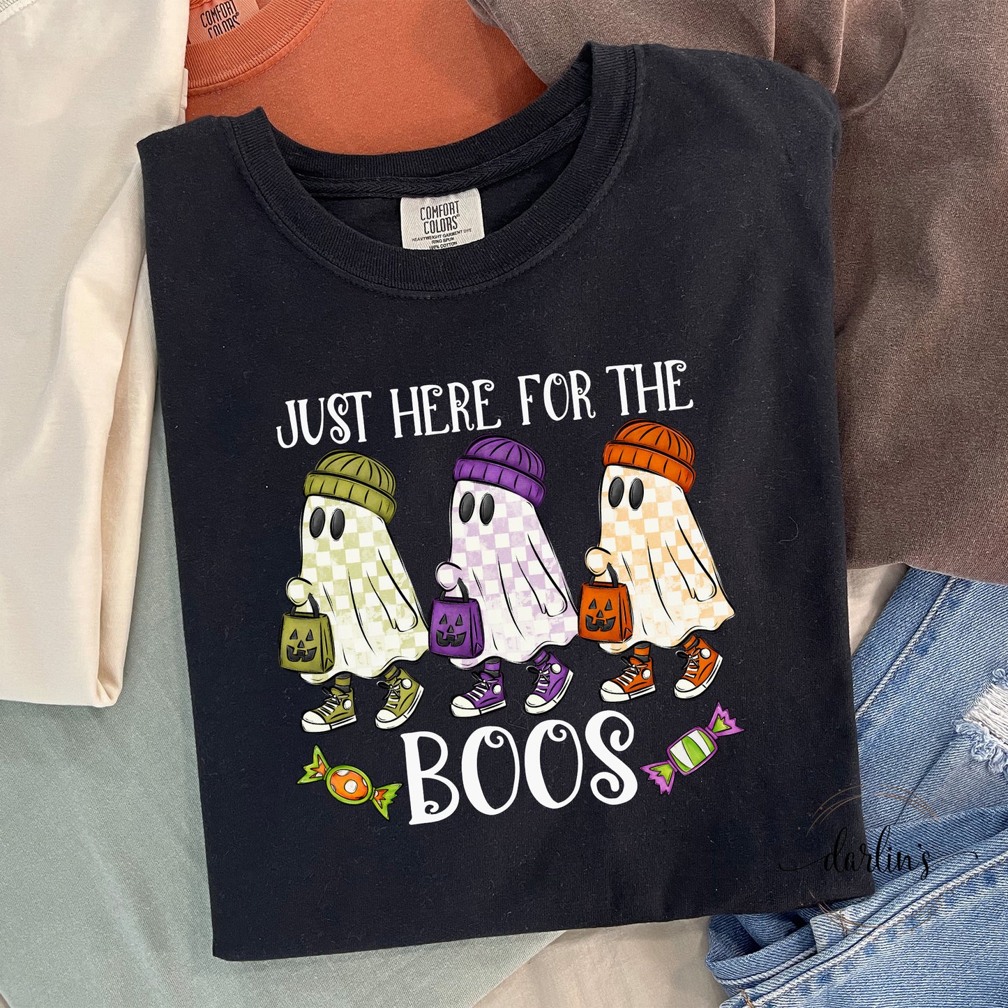 Just Here For The Boos White Print Shirt