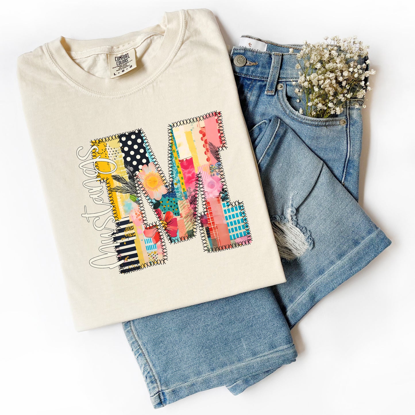 M Mustangs Applique Shirt