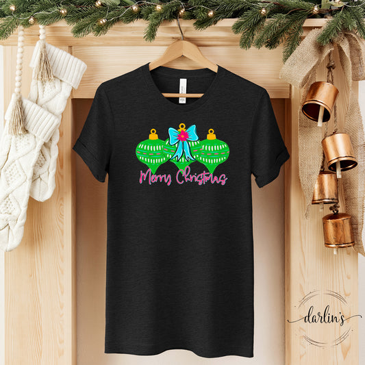 Merry Christmas Ornament Trio Shirt