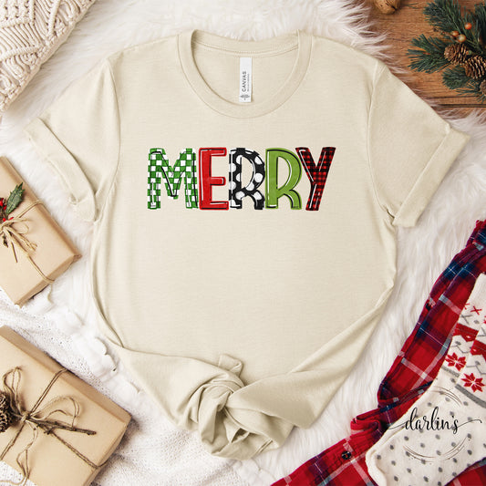Merry Word Art Shirt