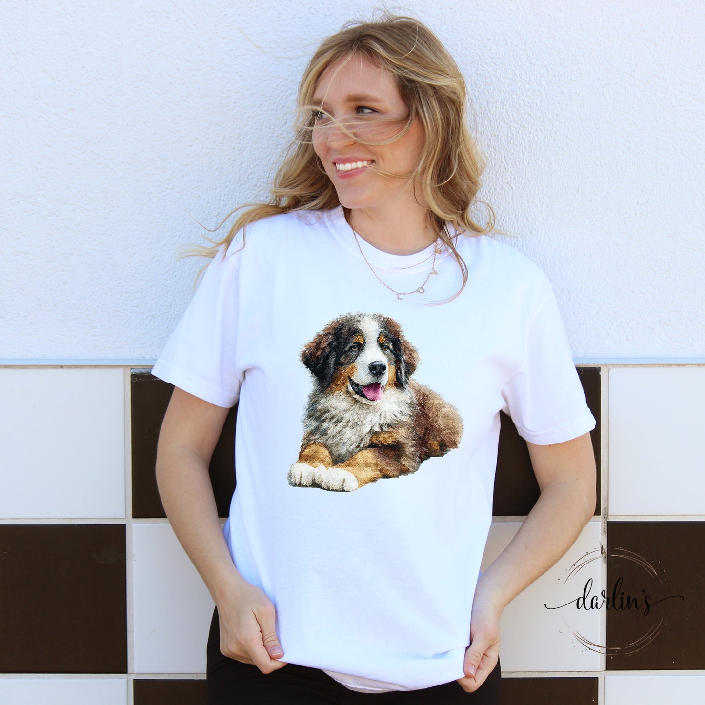 Needlepoint Pets Bernese Mountain Dog 2 Shirt