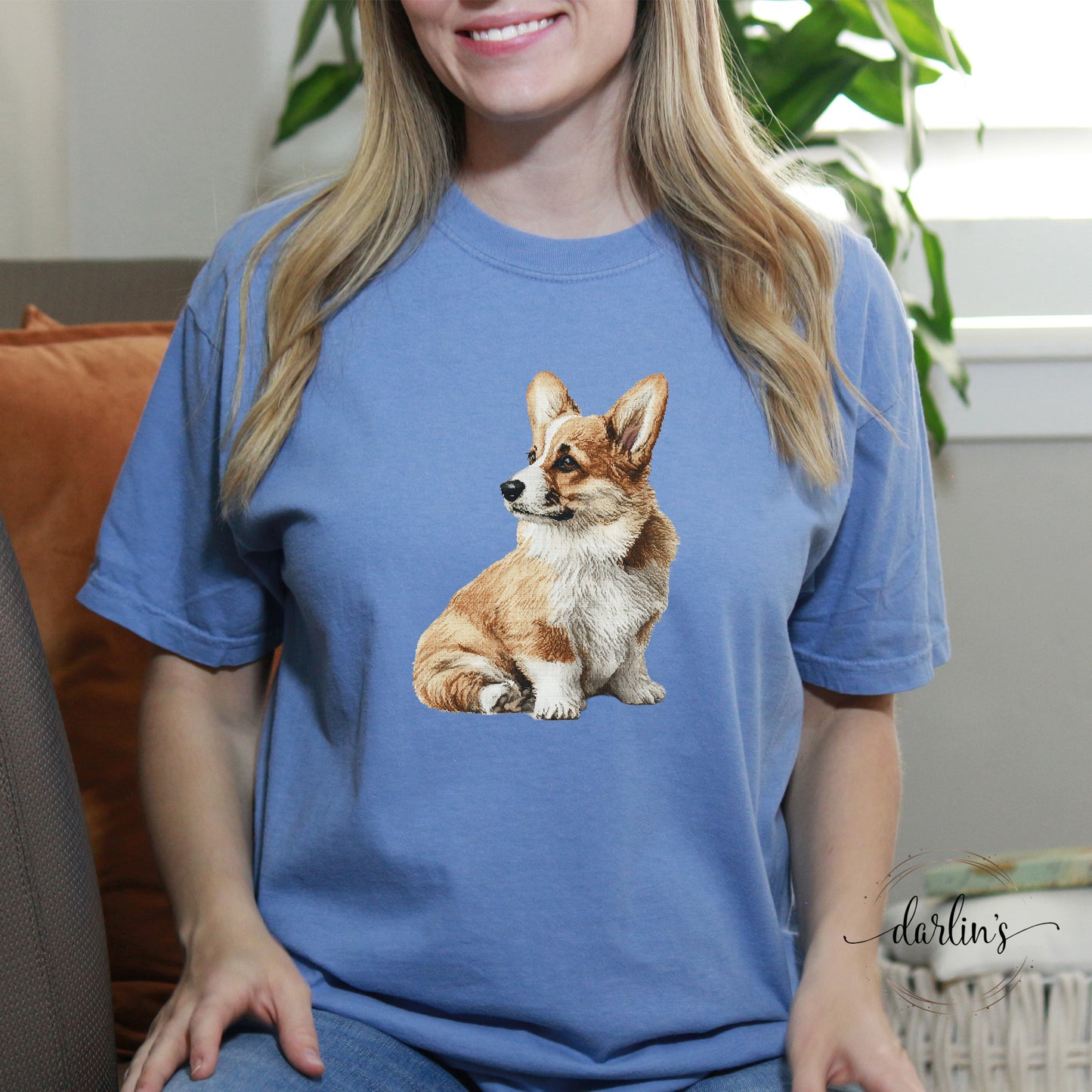 Needlepoint Pets Corgi 2 Shirt