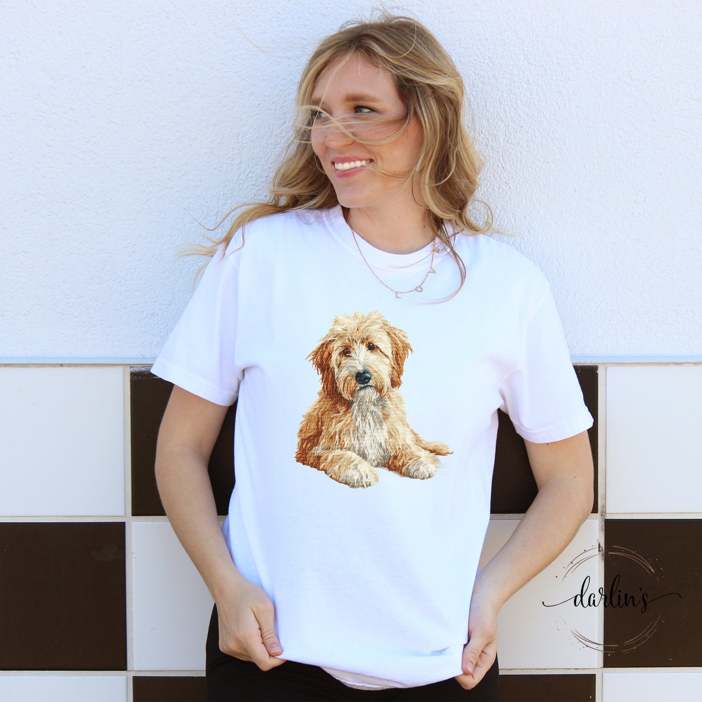 Needlepoint Pets Golden Doodle 2 Shirt