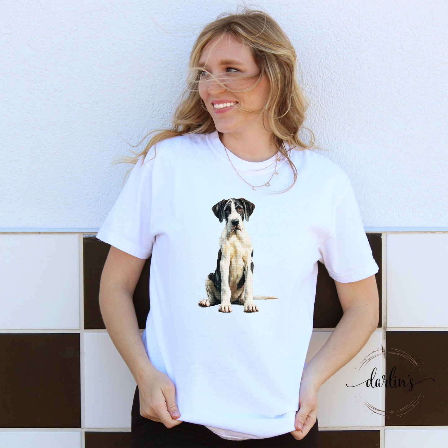 Needlepoint Pets Great Dane Shirt