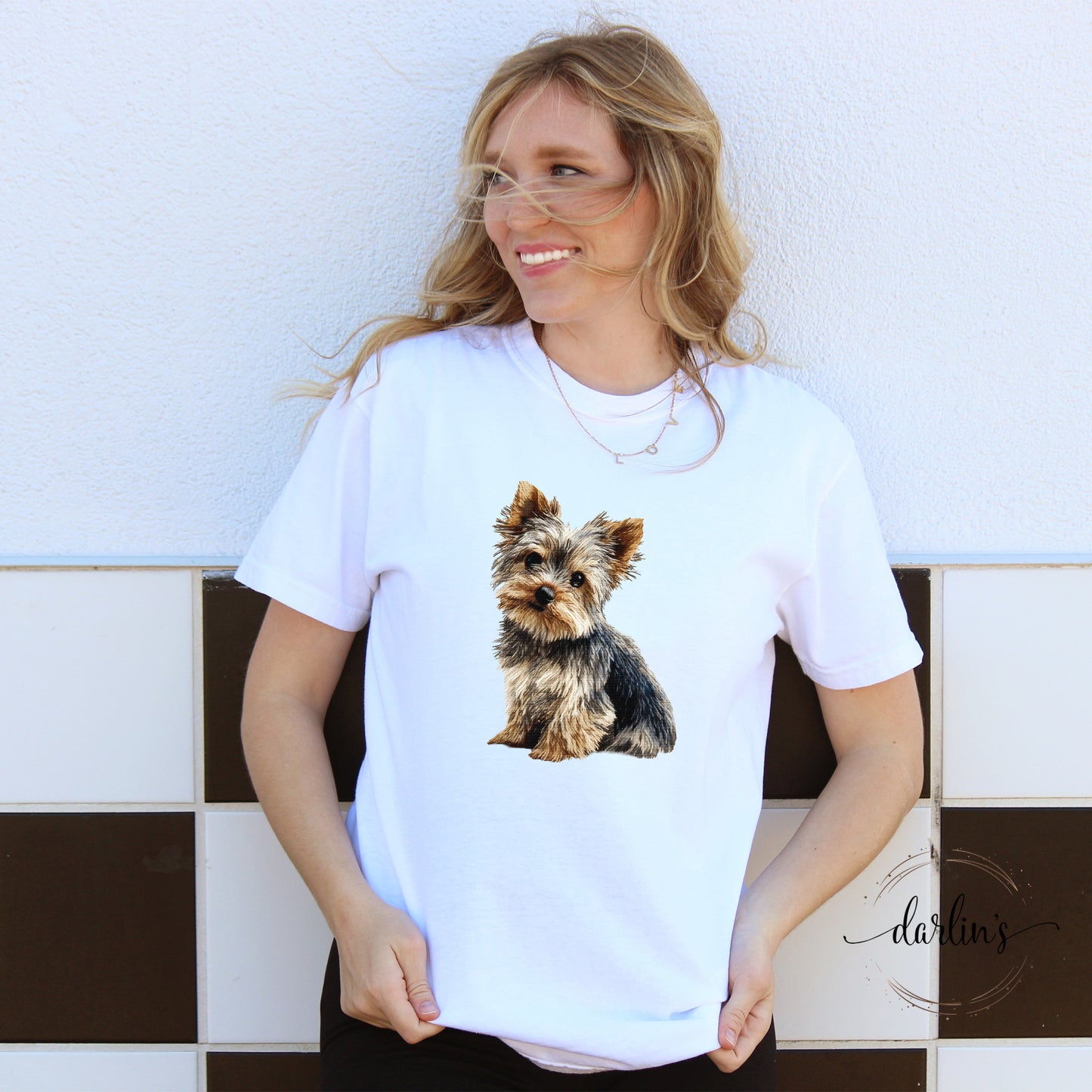 Needlepoint Pets Yorkie Shirt