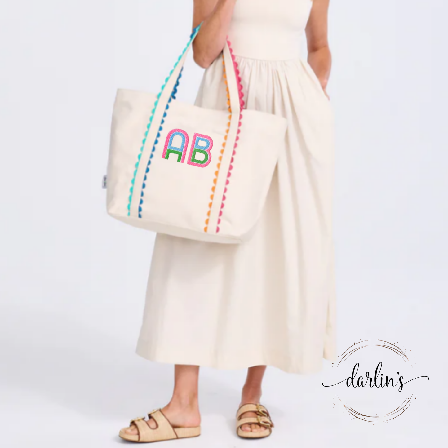 Nantucket Beach Tote Bag - Embroidery Monogrammed