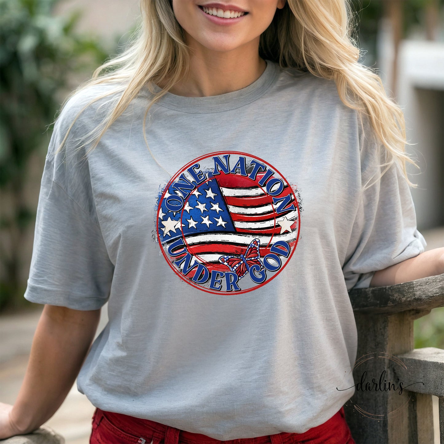 One Nation Under God Butterfly Shirt