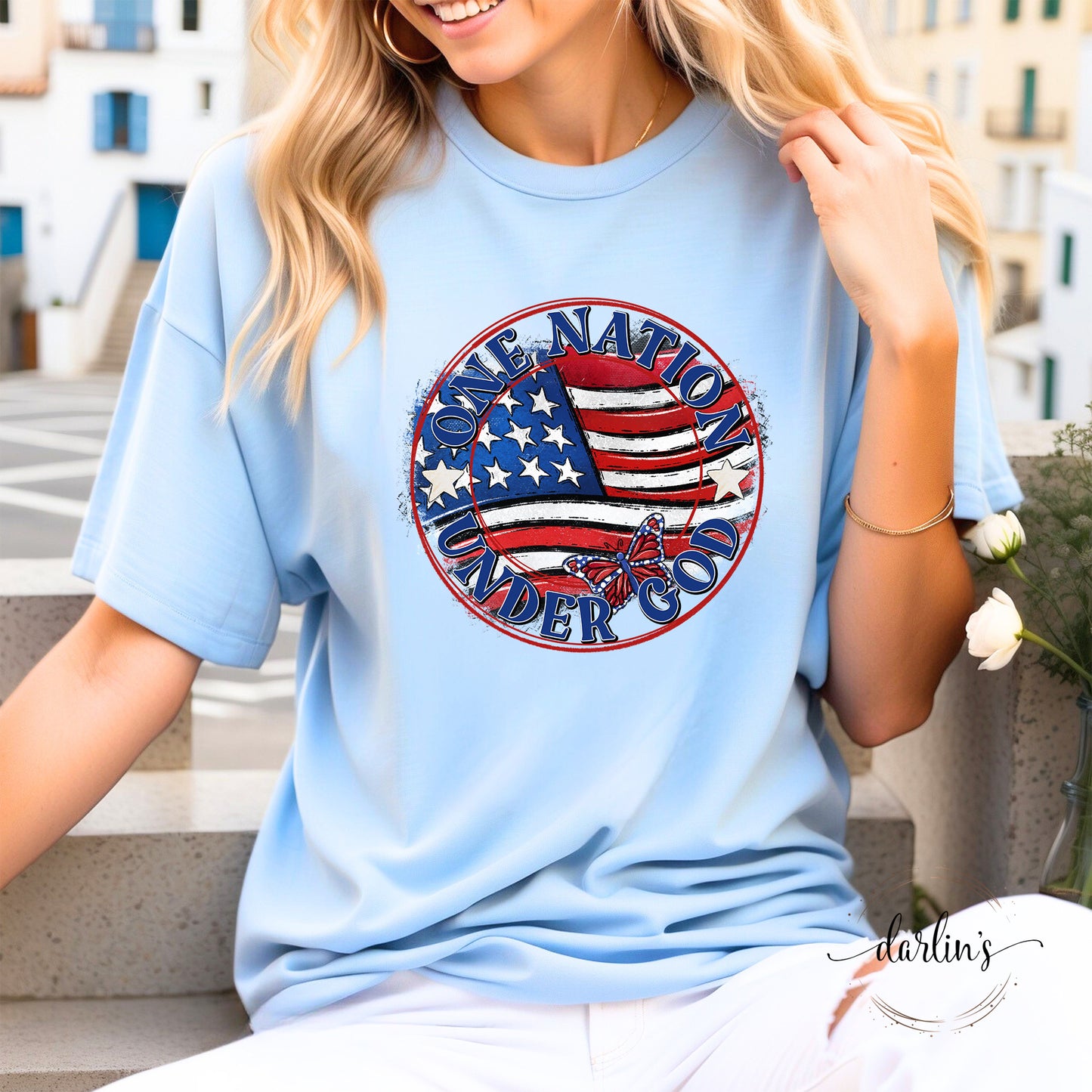 One Nation Under God Butterfly Shirt