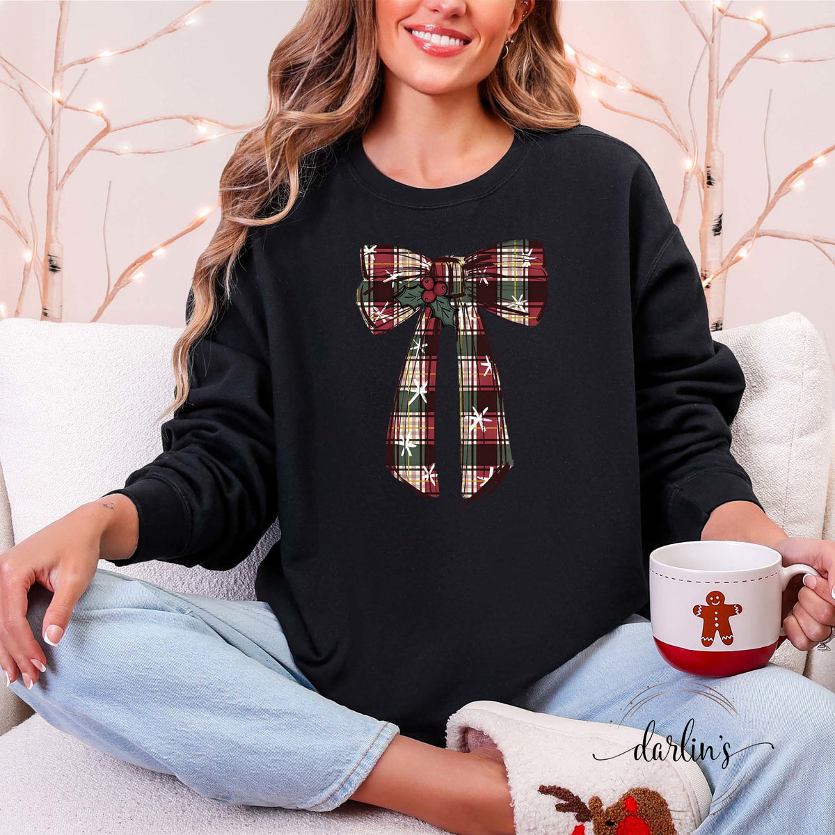 Plaid Bow With Holly Shirt
