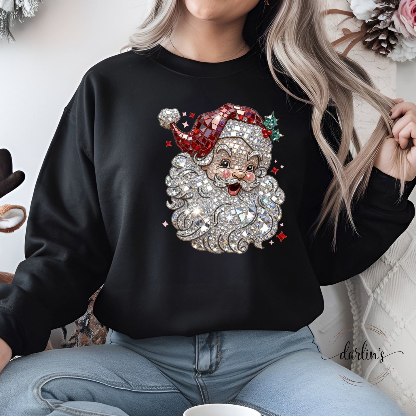 Retro Santa Rhinestone Shirt