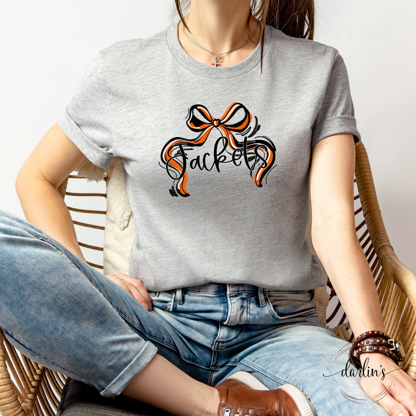 Ribbon Sports Bow - Jackets - Orange And Black