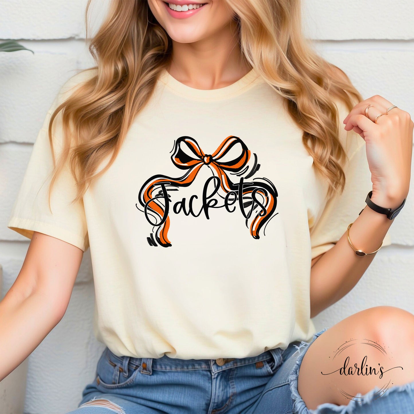 Ribbon Sports Bow - Jackets - Orange And Black