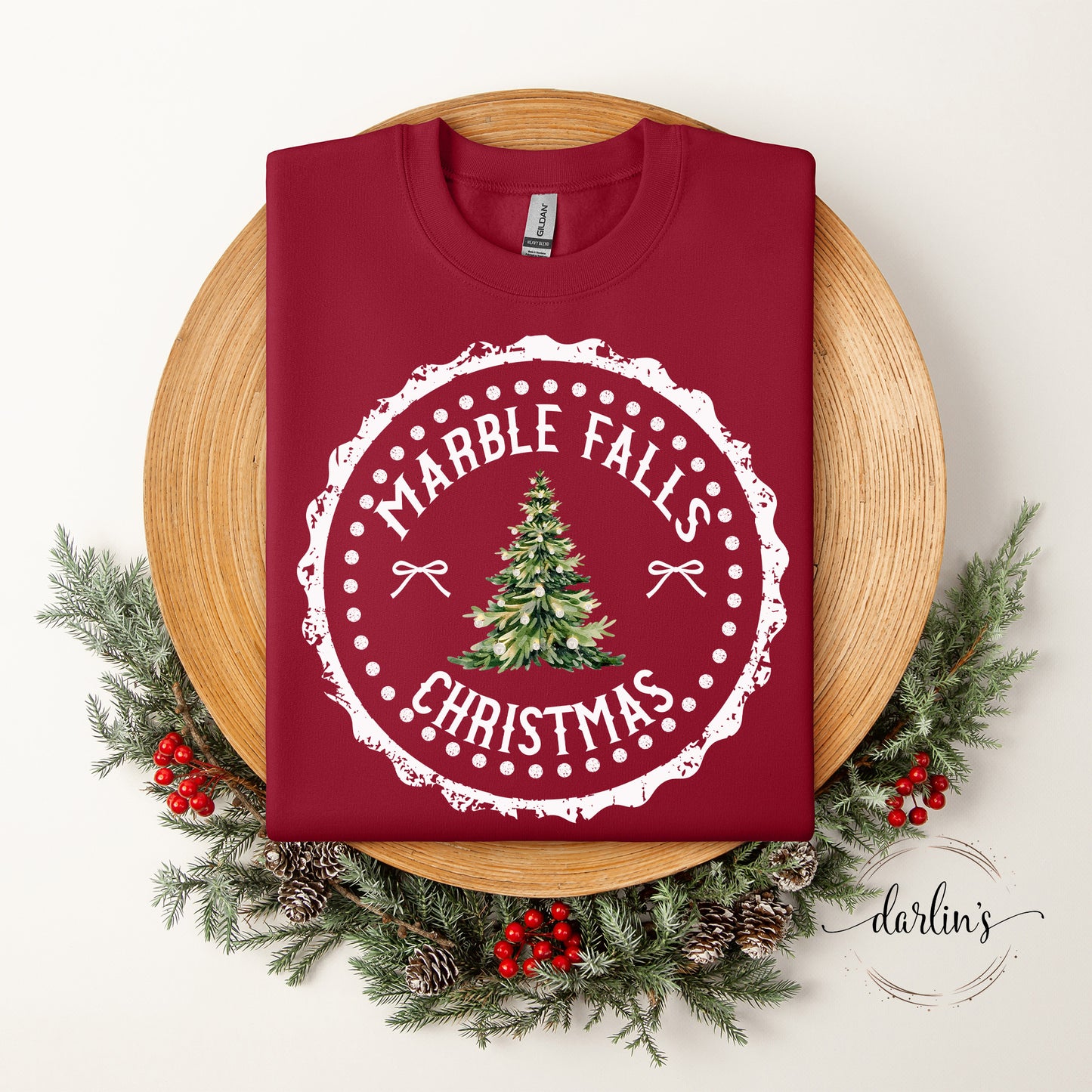 State Christmas Stamp Marble Falls Shirt