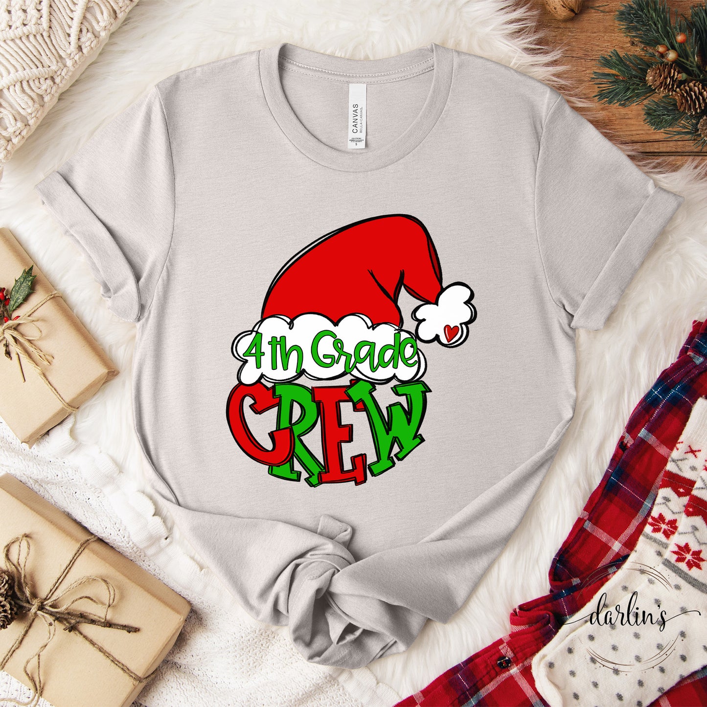 Santa Crew Grade Levels Customizable Shirt
