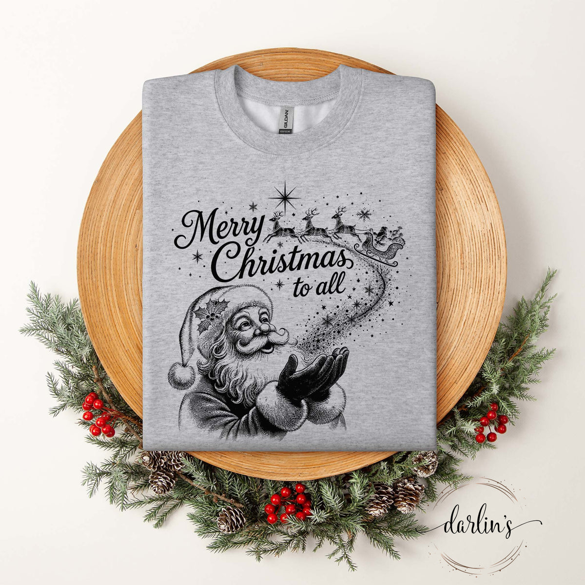 Santa Wishes Shirt - Black Lettering
