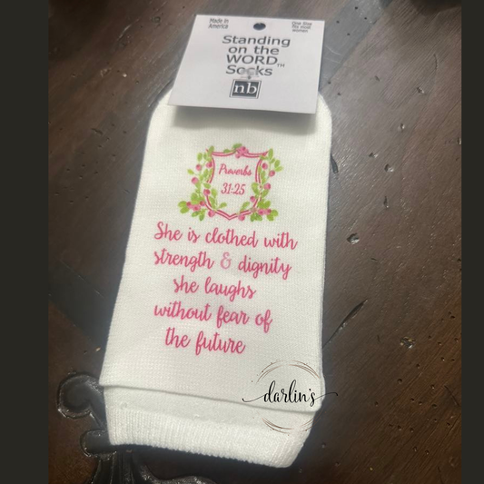 She Is Clothed With Strength & Dignity - Socks