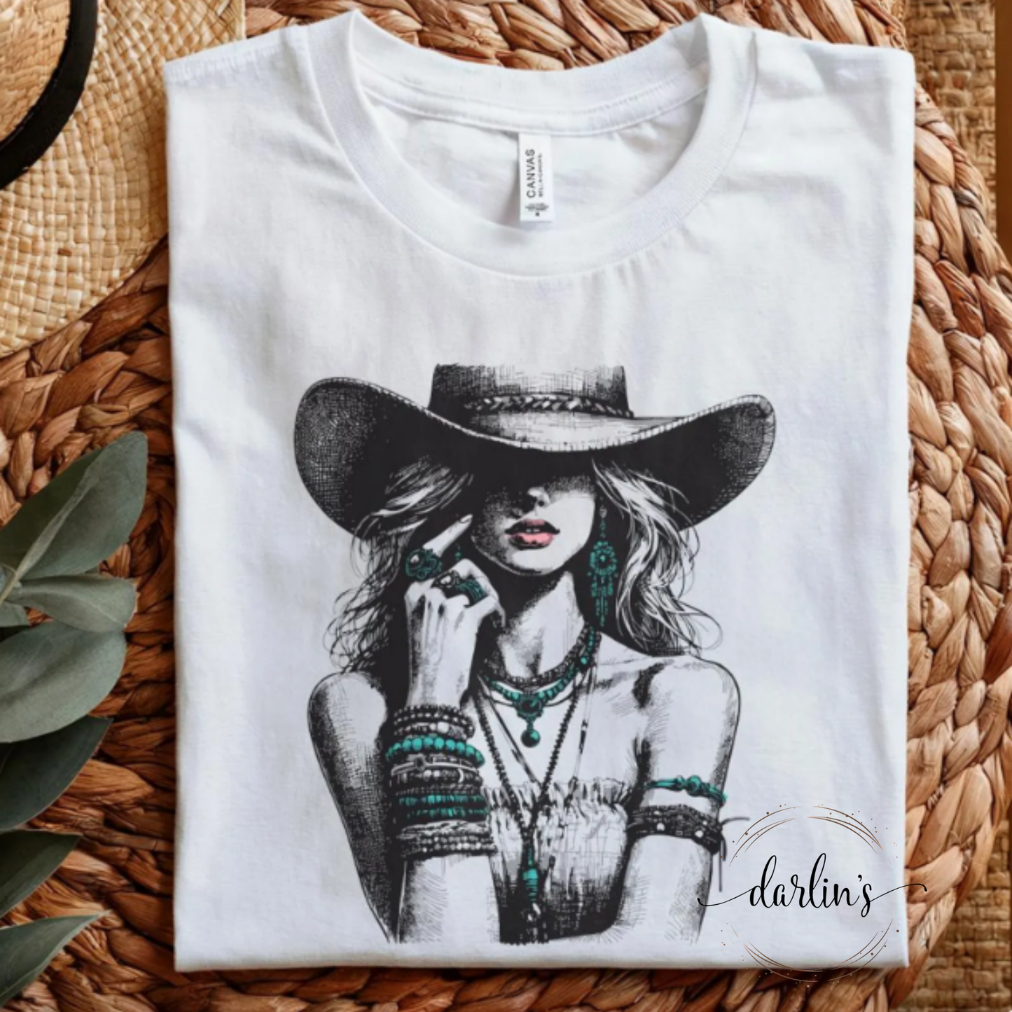 Stylish Vintage Western Cowgirl - Bling Shirt